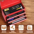 thumbnail image 6 of Portable 3 Drawer Tool Cabinet, Mechanic Tool Box with Automatic Lock System, Steel Garage Tool Chest with Top Tray for Workshop – Red, 6 of 8