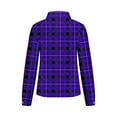 thumbnail image 4 of Aobny Party Womens Shirts Purple Formal Long Sleeve Plaid Button Down V-Neck Blouse Juniors Shirts Casual, 4 of 5