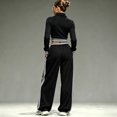 thumbnail image 5 of WULMLEO Matching Sweat Sets for Women Lounge Oversized Outfit for Vacation Walking Black S, 5 of 7