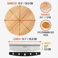 thumbnail image 3 of Chef Pomodoro 14" Pizza Cutter and Round Serving Board Set | Professional Stainless Steel Food Slicer with Wooden Board | Perfect for Slicing, 3 of 4