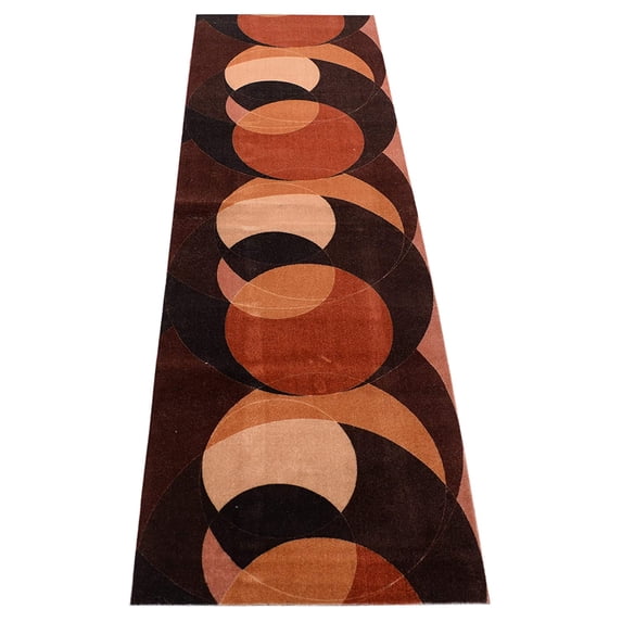 Custom Size Runner Rug Geomtric Circle Brown Cut to Size Rug Runner Customize Your Own Runner Rug