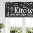 thumbnail image 2 of Kitchen Curtains Rustic Farmhouse 55x39 Inch Rod Pocket Country Short Small Barn Fork and Spoon Wooden Wood Plank Board Vintage Printed Cafe Window Curtains Drapes Treatment Fabric 2 Panels, 2 of 4