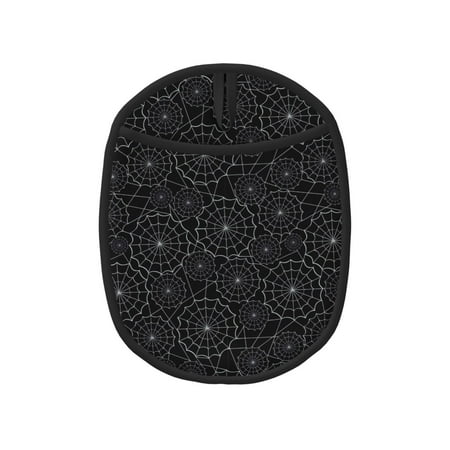 

Pofeuu Spider Web Black Print Silicone Pot Mat Mitten With Hanging Loop Heat Resistant Oven Mitts Non-Slip Bbq Baking Smoking Potholders