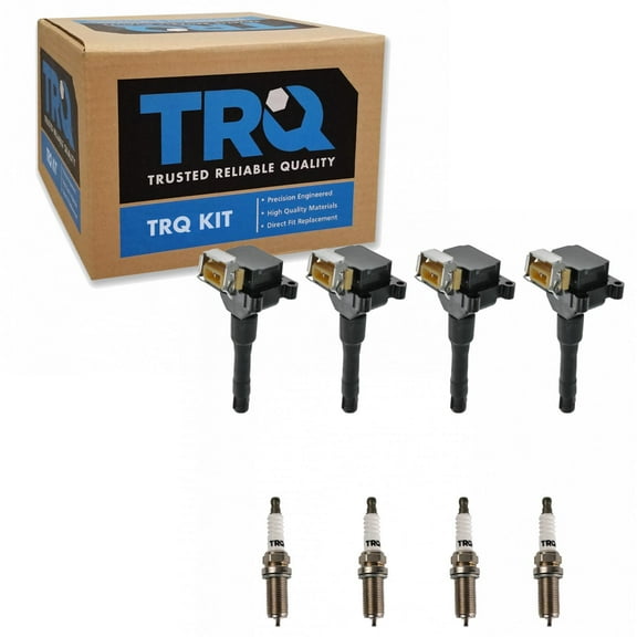 TRQ Ignition Coil & Iridium Spark Plug Kit Set for BMW 318i 318iS New ICA71773