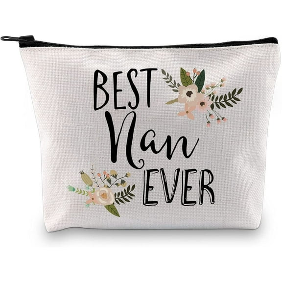 Nan Gift for Grandma Makeup Bag Mother's Day Gifts Grandmother Birthday Gifts Best Nan Ever Cosmetic Bag Travel bag
