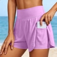 thumbnail image 2 of Gyujnb 2 in 1 Running Shorts for Women High Waist Breathable Workout Yoga Shorts with Hidden Zipper Pockets,Pink, 2 of 9