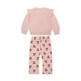 thumbnail image 2 of Wonderluxe Baby Girls' Long Sleeve Sweatshirt and Pant, 3-Piece Set, Sizes 0-3M-24M, 2 of 13
