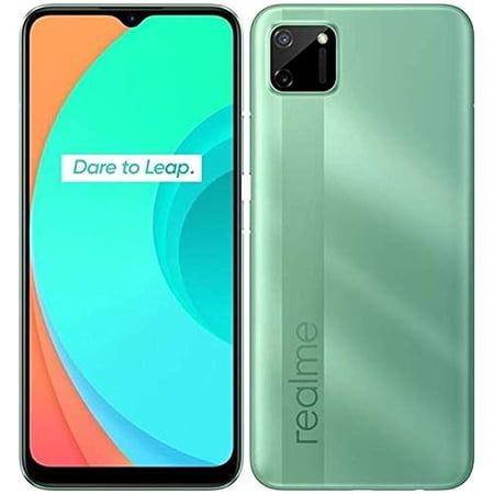 Realme C11 (32 Gb, 3G Ram) Android 10 realme UI 1.0 | Octa-core PowerVR GE8320 | Dual 13 MP,2 MP LED Flash, 1080p@30fps | Li-Po 5000 mAh | International Model (GSM Compatible) (Mint Green)