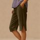 thumbnail image 4 of Pincandy Women's Summer Corduroy Shorts - Loose Straight Leg Fit with Pockets & Side Slit, Button Detail, Perfect for Warm Weather & Casual Looks, 4 of 7