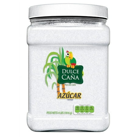 Dulce Caña Pure Cane Refined Sugar, Non-GMO, 4 lbs Plastic Jar