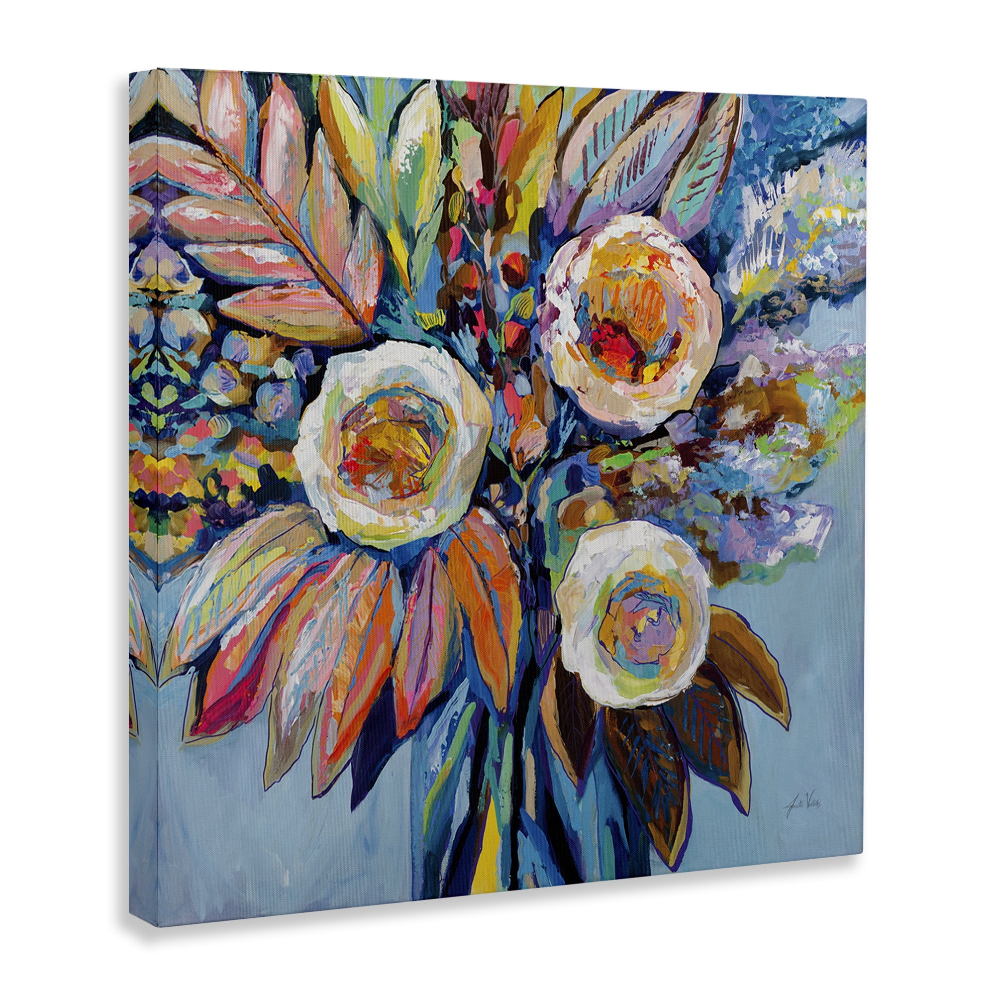 Stupell Industries Wonderment Bold Bouquet Botanical & Floral Painting Gallery Wrapped Canvas Art Print Wall Art, 36 x 36