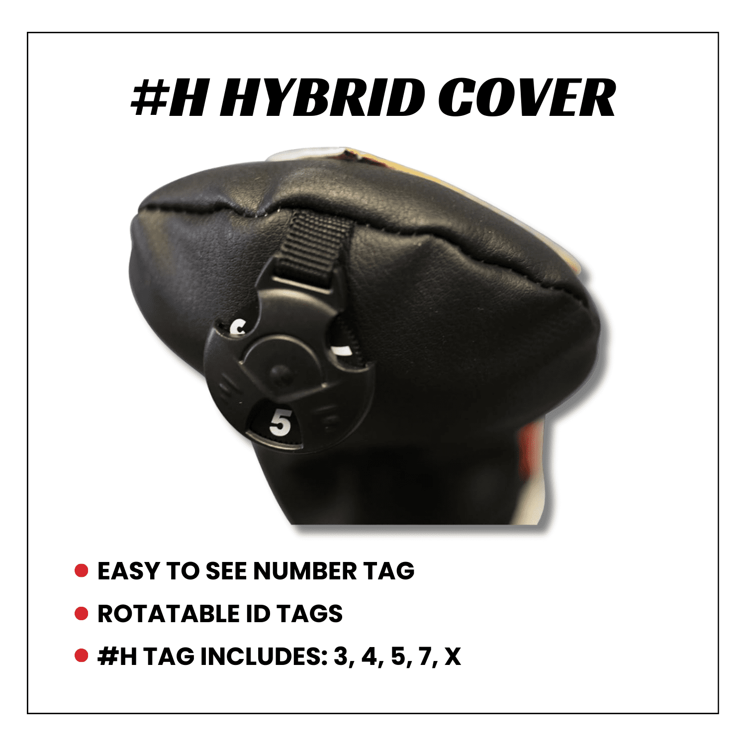 Majek Retro Golf Headcovers White Red and Black Vintage Leather Style 1 3 H Driver Fairway Wood and Hybrid Head Cover Classic Look