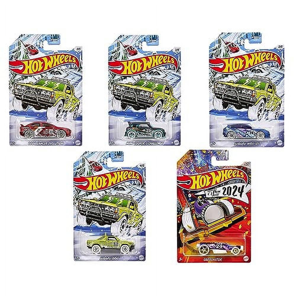 Hot Wheels 2023 Holiday/Winter Collection - Complete Set of All 5 Cars ~ Lancer, Mini Cooper, Subaru WRX, Subaru Brat and Carbonator