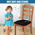 thumbnail image 2 of 2Pcs Dining Chair Seat Covers, Stretch Fitted Dining Room Chair Seat Cushion Cover, Furniture Protector Slipcovers with Ties ,Black, 2 of 7