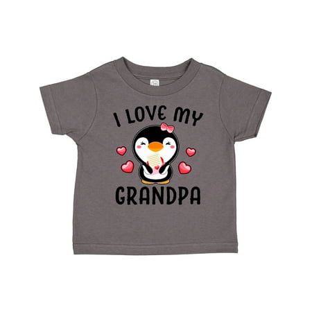 

Inktastic I Love My Grandpa with Cute Penguin and Hearts Gift Toddler Toddler Girl T-Shirt