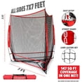thumbnail image 2 of PowerNet Triple Threat Baseball Net, 3 Way 7' x 7' Batting, Hitting & Pitching Net Covers 147 Sq Ft, Softball Baseball Training Equipment, Baseball Practice Net (Red), 2 of 5