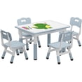 thumbnail image 4 of Historyli Table and Chair Set for Ages 2-10,Height Adjustable Toddler Table and 4 Chairs Set ,Graffiti Desktop,Non-Slip Legs,Children Activity Table for Daycare Classroom Home,Light Gray, 4 of 9