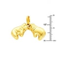thumbnail image 3 of Wellingsale 14K Yellow Gold Polished Double Boxing Glove Charm Pendant, 3 of 5