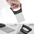 thumbnail image 3 of 1 Pack Onion Holder, Stainless Steel Fork Slicing Helper Kitchen Tool, Vegetable Potato Cutter Slicer Gadget Meat Tenderizer for Home Use, 3 of 7