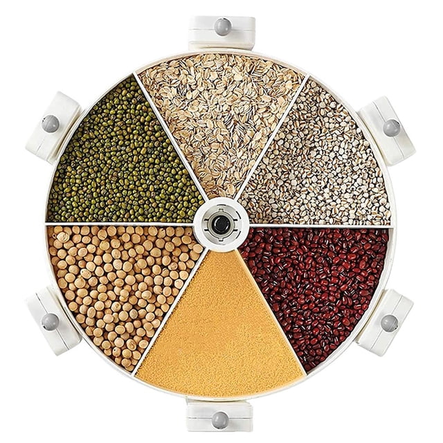 Granos Montado En La Pared Dispensador De Alimentos Secos De 5 Compartimentos Contenedor De Cereales Giratorio Para Utensilios De Cocina Noticed HA044300-01