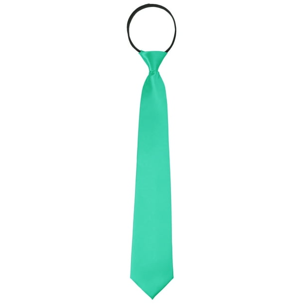 Corbatas de cremallera preatadas INSPIRE CHIC para el Día del Padre, corbatas de satén brillante en color sólido, formales y casuales, color turquesa