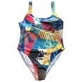 thumbnail image 2 of Soidarity Traje de baño de sin mangas con espalda abierta y estampado de graffiti para mujer Traje de baño Vistoso SG Soidarity OD001445-05, 2 of 6