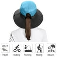 thumbnail image 4 of 2 Pcs Chapeaux de Pêcheur pour Femmes Queue de Cheval Protection UV Chapeau de Soleil Grand Bord, 4 of 7