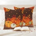 thumbnail image 3 of Orange Pumpkins Fall Outdoor Waterproof Pillow Covers, Thanksgiving Autumn Maple Leaves Brown Decorative Square Throw Pillowcase Sofa Cushion Sham for Patio/Couch/Chair, 18"x18" 2 Pack, 3 of 8