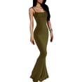 thumbnail image 2 of Vestido largo ajustado,Vestido largo sin mangas con tirantes finos y tirantes finos para mujer Claridad notable, 2 of 7