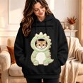 thumbnail image 2 of CUZIBR Pet Cuddle Pouch Hoodie Women'S Oversized Hoodies Cartoon Animal Hooded Long Sleeve Lovely Daily Tops,Black,XXL, 2 of 6
