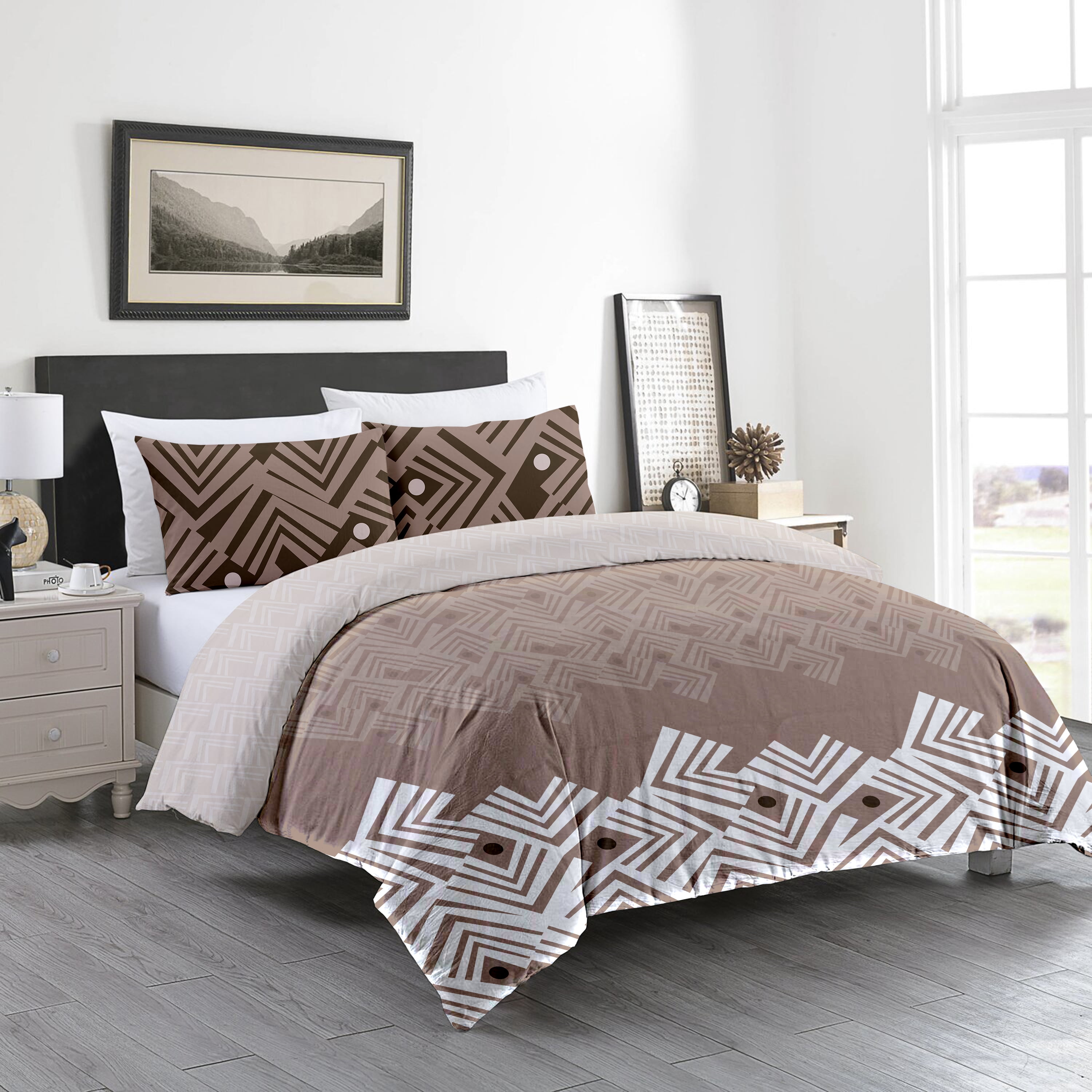 Delara Organic Cotton Duvet Sets 300 Thread Count, 3 Piece Duvet Cover with 2 Shams, Queen
