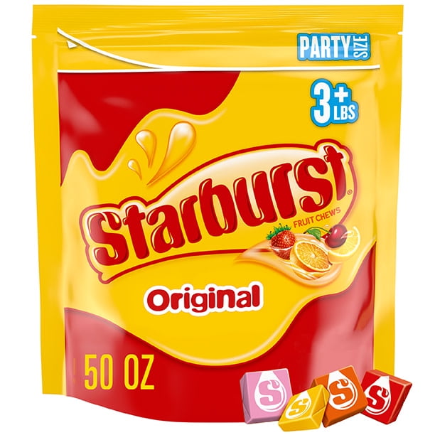 Starburst Original Fruit Chews Gummy Candy, Party Size - 50 oz Bag