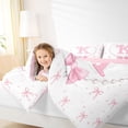 thumbnail image 3 of Manfei Kawaii Bow Pearl Letter K Monogrammed Queen Comforter Set 3pcs for Girls Female,Dreamy Princess Bowknot Bedding Comforter Set for Kids Teens,Pink Reversible,Luxury Bedroom Decor, 3 of 6