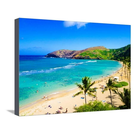 Hanauma Bay, the Best Place for Snorkeling in Oahu,Hawaii Stretched Canvas Print Wall Art By (Best Place To Get Canvas Prints)
