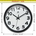 thumbnail image 7 of Infinity Instruments Raised Numeral Plastic 10.75" Indoor Wall Clock with Standard Arabic Numbers on Clock Face, Black, 7 of 7