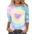 thumbnail image 1 of T-Shirt Imprimé pour Femmes, T-Shirt Graphique Coupe Ample pour Femmes, Haut à Manches Courtes et Col Rond Décontracté, Tissu Doux pour la Maison, les Loisirs, les Rendez-Vous, les Vacances, 1 of 5