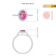 thumbnail image 4 of Angara Rings - Natural 1.45 ct Pink Sapphire Halo Ring with Diamonds in Platinum for Women (Size-8x6mm) | September Birthstone Jewelry, Birthday, Anniversary, Jewelry Gift for Women, 4 of 8