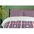 thumbnail image 4 of Ambesonne Geometric Duvet Cover Sets, Rectangles with Squares, 2-King, Dark Purple Blush White, 4 of 7