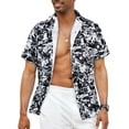thumbnail image 4 of GENTS BLISS Short Sleeve Men Hawaiian Shirts Floral Print Button Down Shirts for Men Casual Beach Shirts, 4 of 7