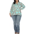thumbnail image 2 of White Mark Women's Plus Size Floral Button Front Tunic Top, 2 of 6