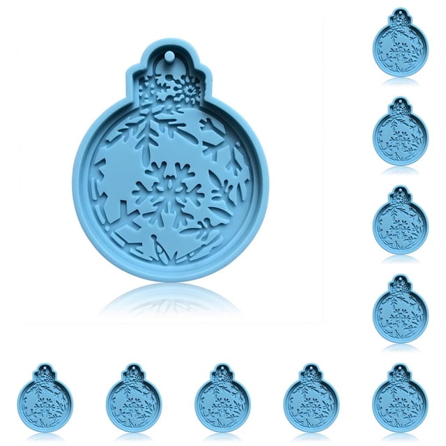 Bewildely Molde de resina de silicona para Navidad, moldes antiadherentes, molde temático de Navidad, decoraciones escolares para interiores, fundición Tipo 2 10piezas Bewildely CBP181191