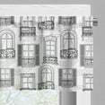 thumbnail image 3 of Ambesonne Geometric Valance Pack of 2, Urban Architecture Façade, 54"X18", Grey White, 3 of 5