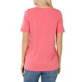 thumbnail image 3 of Zenana Women & Plus Relaxed Fit V-Neck Short Sleeve Basic Jersey T-Shirt Tops, 3 of 4