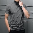 thumbnail image 1 of Camiseta informal de moda para hombre, suéter de manga corta con cuello de tortuga, camiseta interior ajustada, 1 of 3