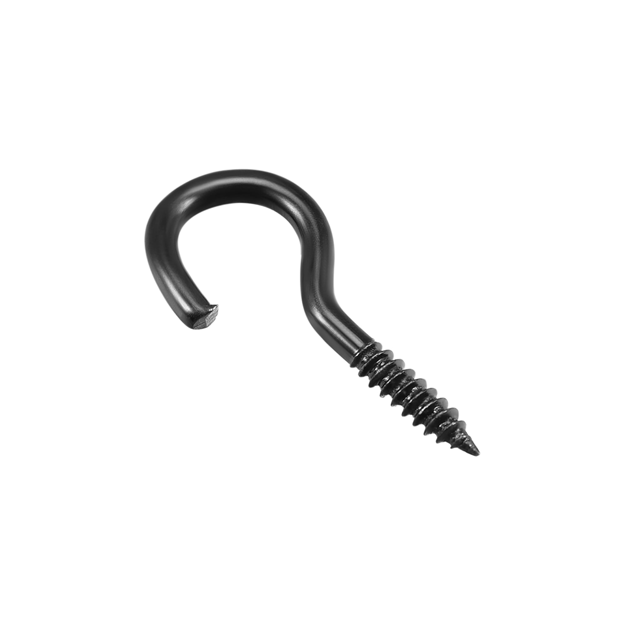 Uxcell 0.6 Iron Small Screw Eye Hooks Self Tapping Screws Iron Black 60 Pcs