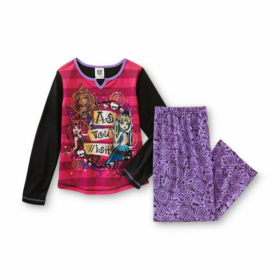 Monster High 2 PC Long Sleeve Pajama Set Girl Size 10/12