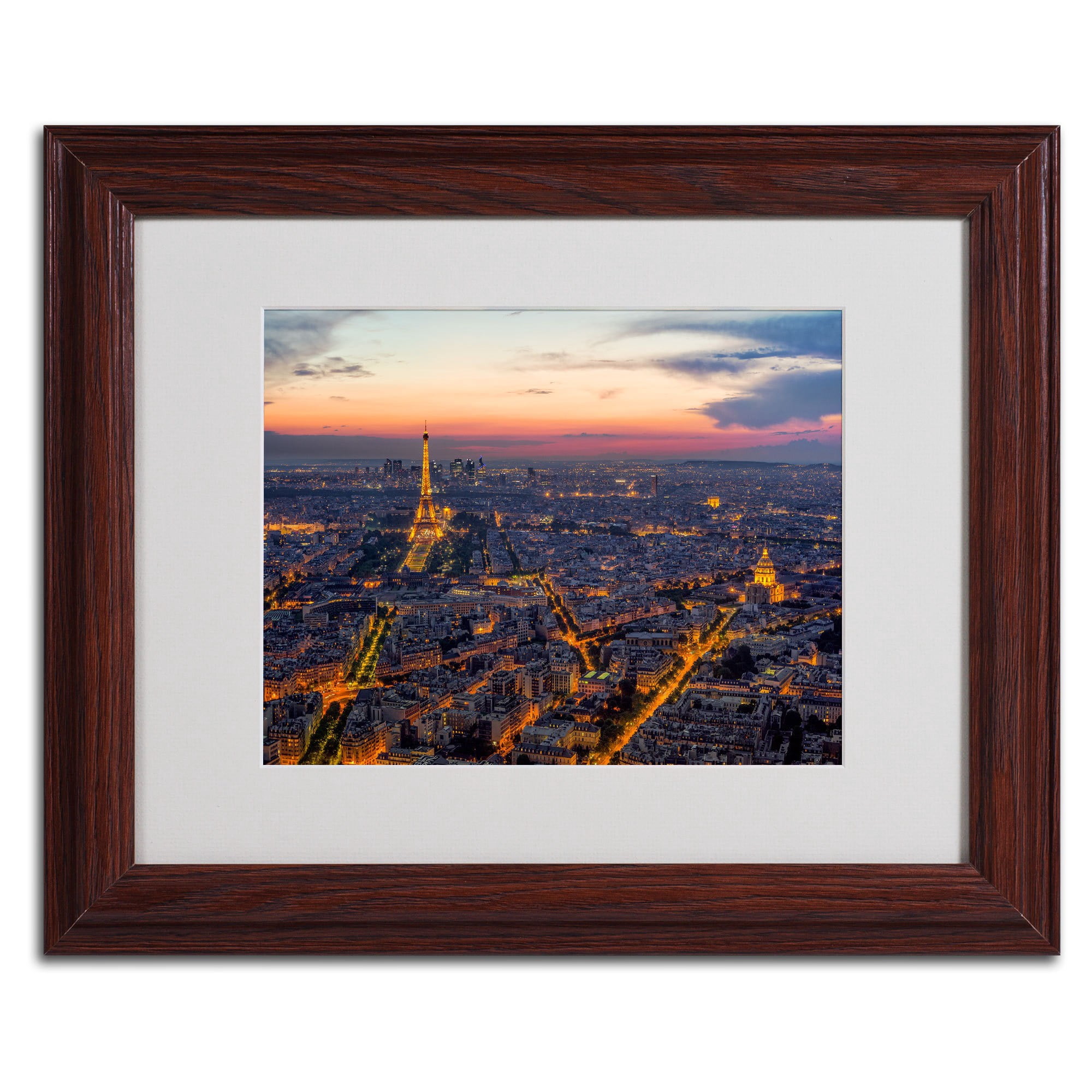 Trademark Fine Art "From the Roofs of Paris" Framed Canvas Art by Mathieu Rivrin