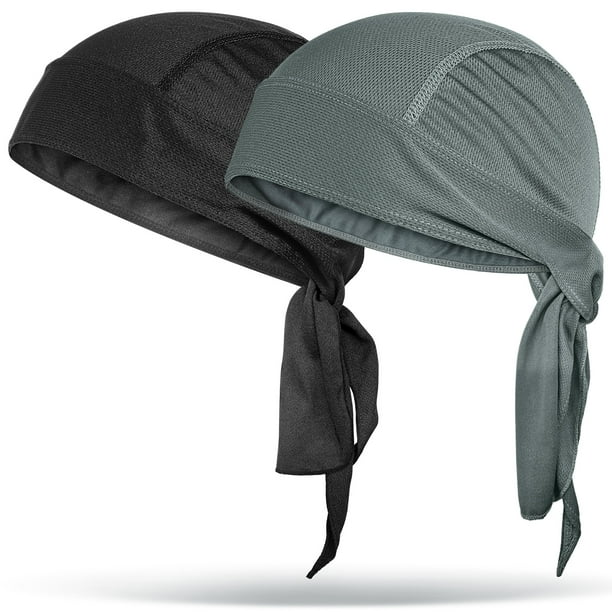BRIGHTFUFU 2 uds gorras de ciclismo gorra para el sudor Bandana para hombre gorra de calavera para motocicleta Bandana con calavera cubierta para la cabeza para hombres deportes al aire libre