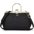 thumbnail image 1 of LHSHID Women Embossing Leather Handbag Multiple Collocations Tote Bag Kiss Lock Messenger Bag Hardware Handle Purse, 1 of 7