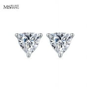 Messi Jewelry S925 Silver Mosan Diamond Earrings and Earrings 0.5 Carat Diamond Earrings for Valentine's Day as a Fashion Birthday Gift for Girlfriend and Mom